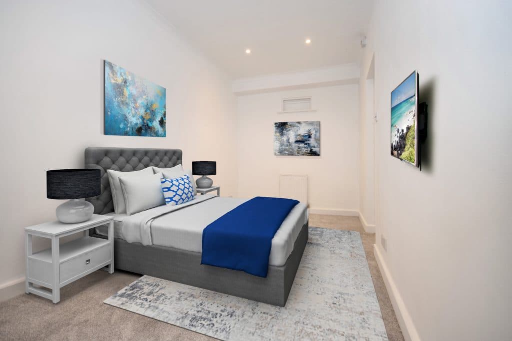 Photograph of bedroom in two bed Maisonette, Brighton, North Laine, for sale